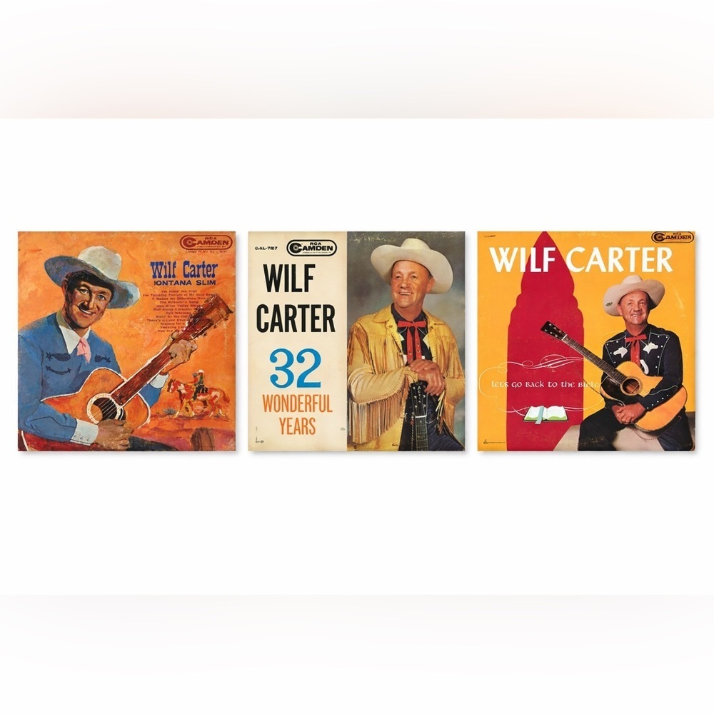 Vintage Wilf Carter Vinyl Record Bundle (3) 🎸 Montana Slim RCA Camden